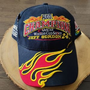Vintage Jeff Gordon NASCAR Winston Cup Series Black Yellow Red Cap Men's